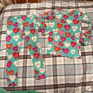 Posh Peanut Valentine Conversation Heart Pajama Set *damaged see description*